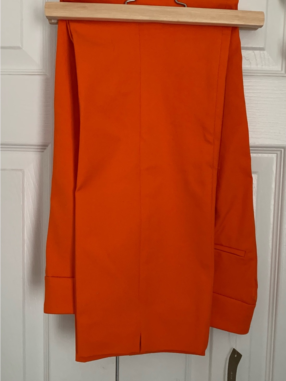 J.CREW Women's Orange Twill Cotton Blend Flat Front Slim Skinny Pants Solid Sz 8